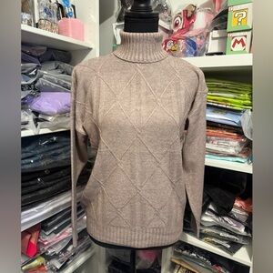 S. Christina Collection Turtleneck Taupe Sweater